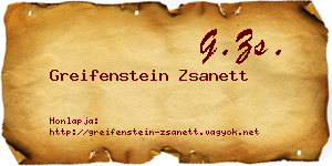 Greifenstein Zsanett névjegykártya